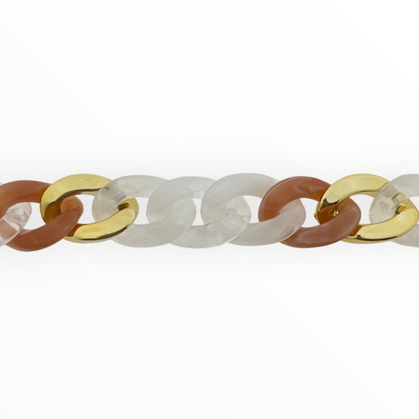 Acrylic chain zalm 16x22x5mm - prijs per ±20cm-ketting-Kraaltjes van Renate