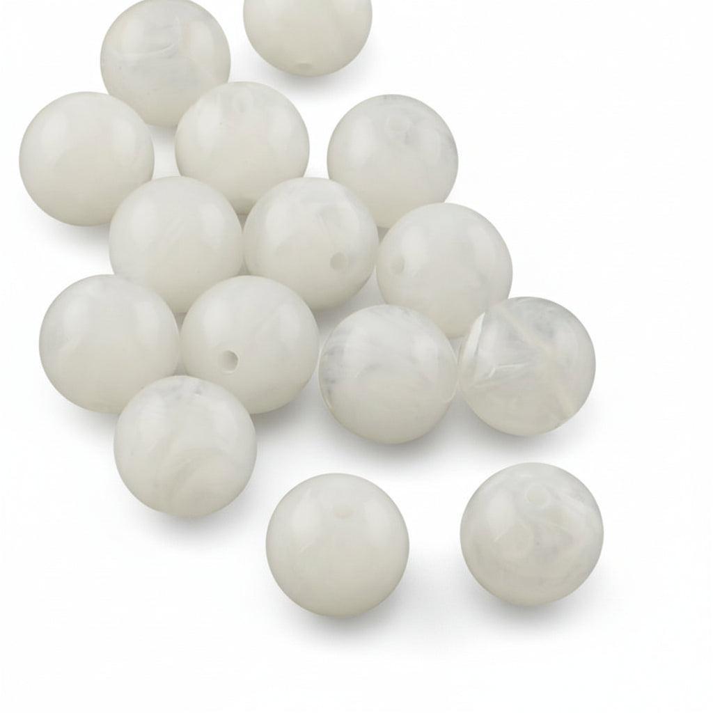 Acrylkralen Edelsteen Look Rond Wit 14mm - per stuk-Kralen-Kraaltjes van Renate