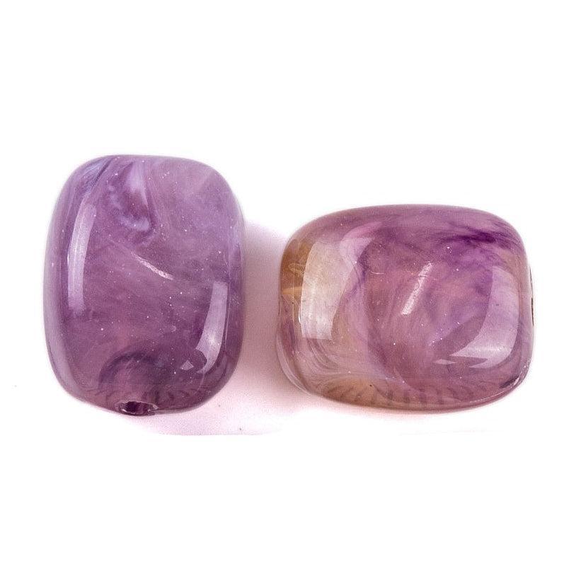 Acrylkralen Jade Look Rechthoek Donker Orchidee Paars 13mm - per 8 stuks kopie-Kralen-Kraaltjes van Renate