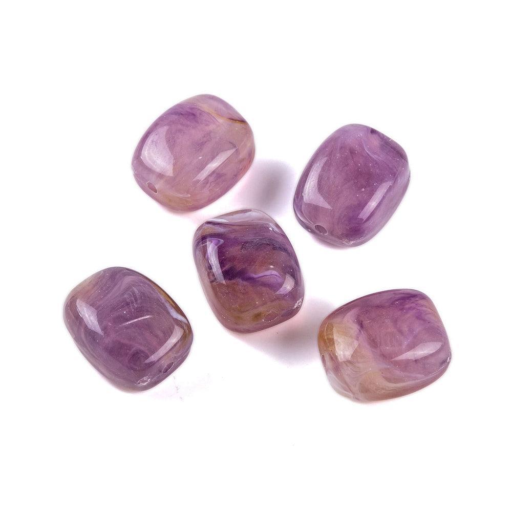 Acrylkralen Jade Look Rechthoek Donker Orchidee Paars 13mm - per 8 stuks kopie-Kralen-Kraaltjes van Renate