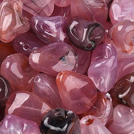 Acrylkralen Nugget Flamingo Roze / Lila 16mm - per 6 stuks-Kralen-Kraaltjes van Renate