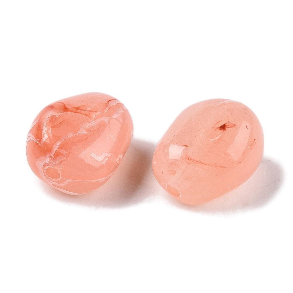 Acrylkralen Nugget Licht Peach 12mm - per zakje (8 stuks)-Kralen-Kraaltjes van Renate