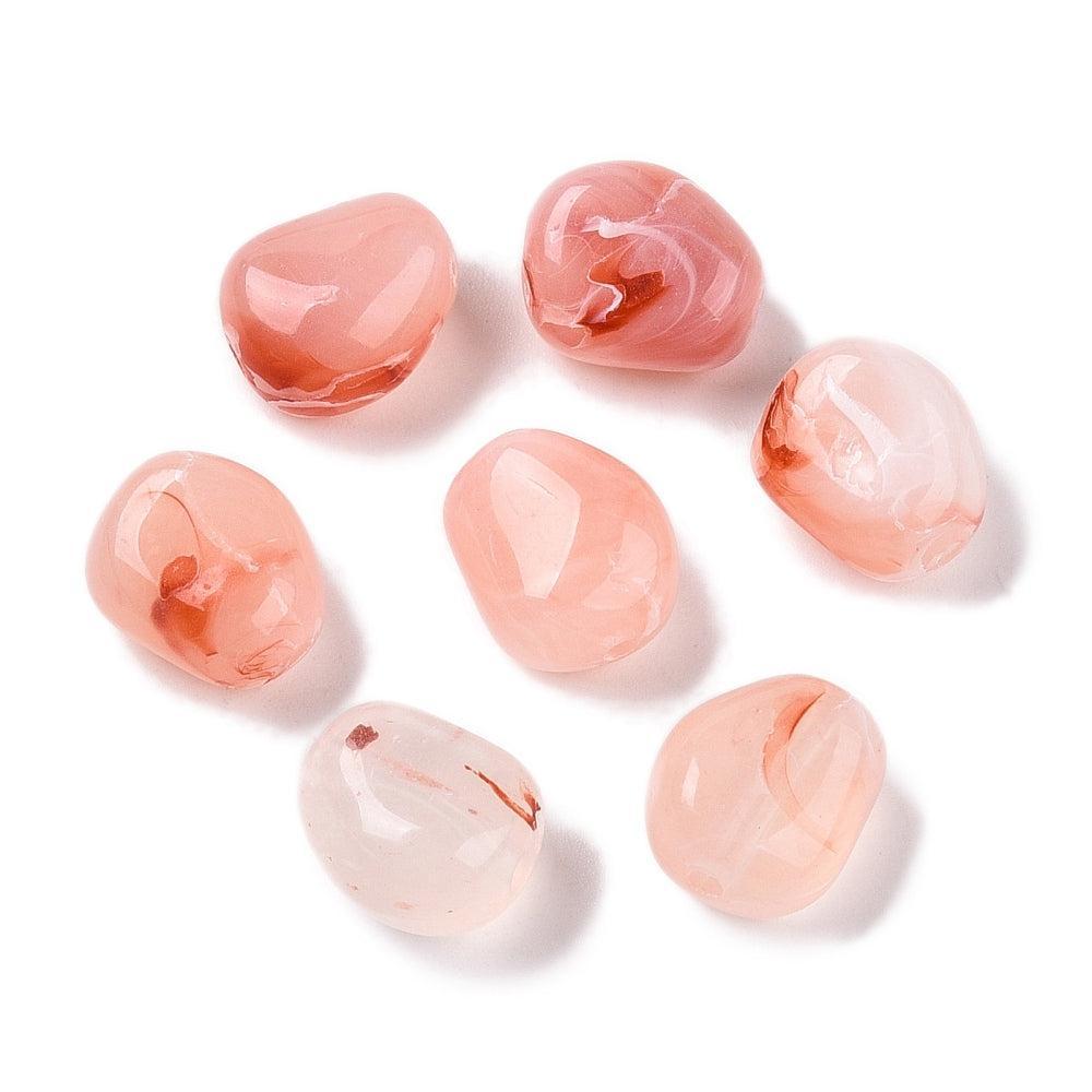 Acrylkralen Nugget Licht Peach 12mm - per zakje (8 stuks)-Kralen-Kraaltjes van Renate
