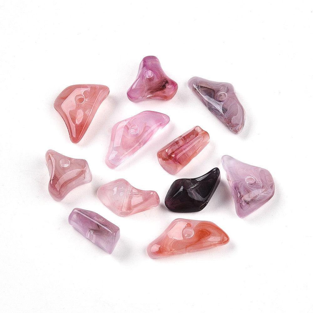 Acrylkralen Nugget Lila / Flamingo Roze 16mm - per 10 stuks kopie-Kralen-Kraaltjes van Renate