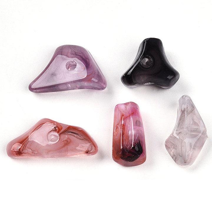 Acrylkralen Nugget Lila / Flamingo Roze 16mm - per 10 stuks kopie-Kralen-Kraaltjes van Renate