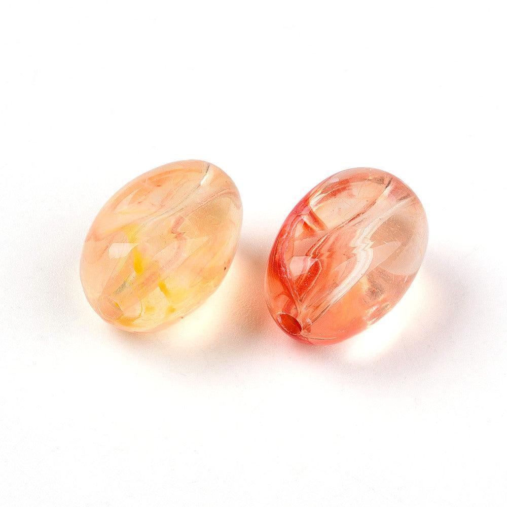 Acrylkralen Ovaal Honey Gold / Peach 14mm - per 8 stuks kopie-Kralen-Kraaltjes van Renate