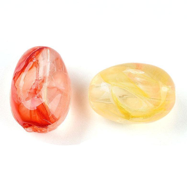 Acrylkralen Ovaal Honey Gold / Peach 14mm - per 8 stuks kopie-Kralen-Kraaltjes van Renate