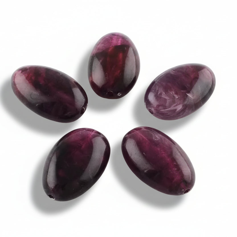 Acrylkralen Ovaal Imitatie Edelsteen Paars 30mm - per stuk-Kraaltjes van Renate