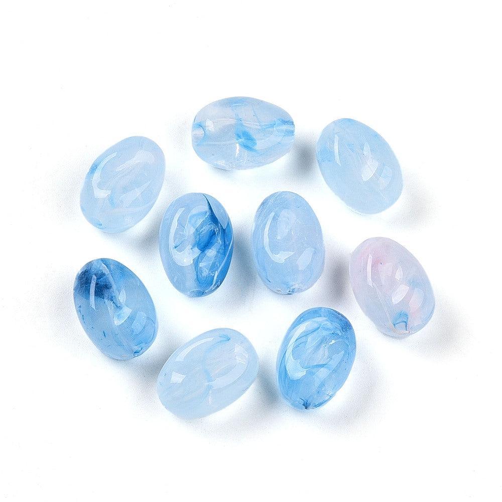 Acrylkralen Ovaal Lichtblauw 14mm - 8 stuks kopie-Kralen-Kraaltjes van Renate