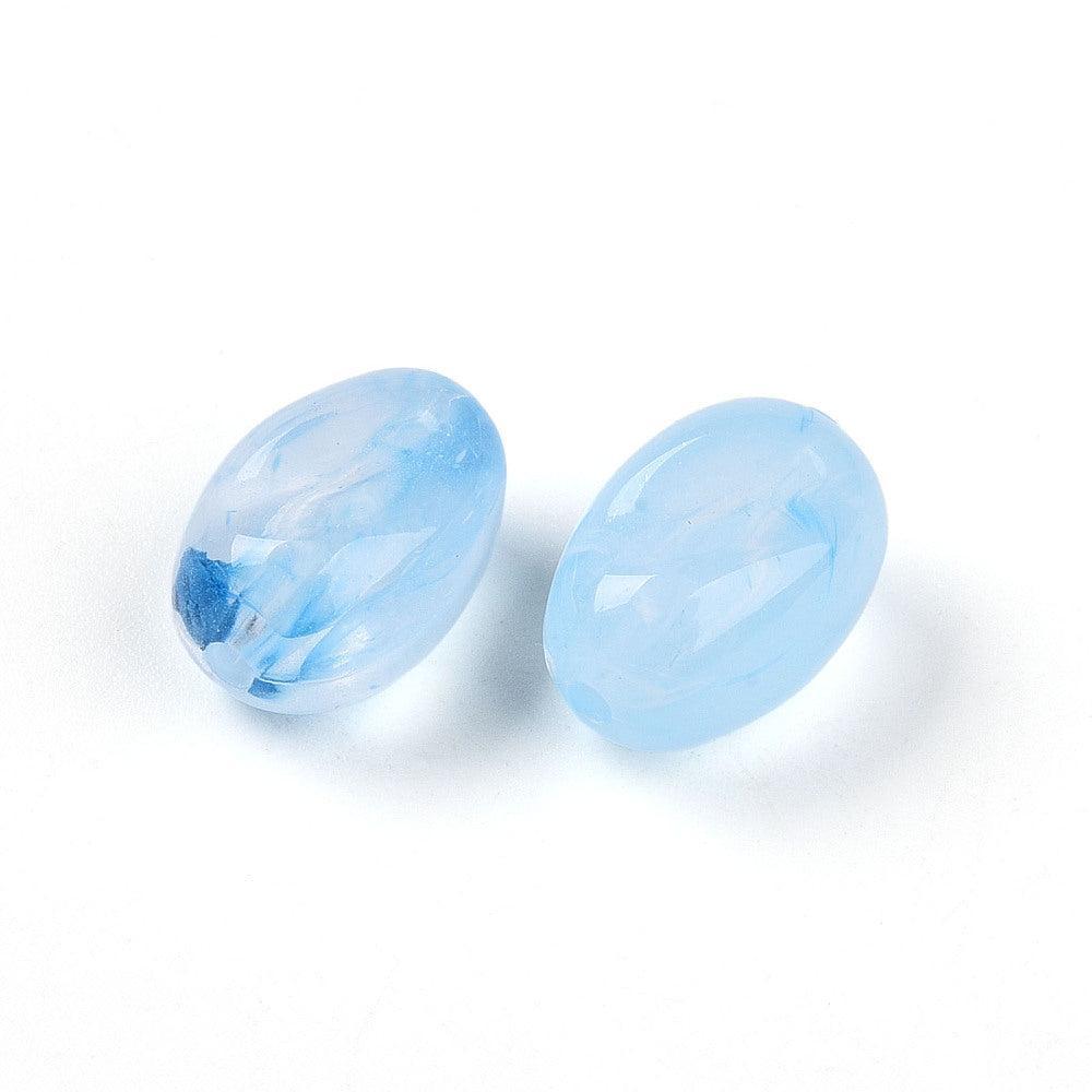 Acrylkralen Ovaal Lichtblauw 14mm - 8 stuks kopie-Kralen-Kraaltjes van Renate