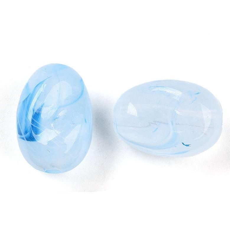 Acrylkralen Ovaal Lichtblauw 14mm - 8 stuks kopie-Kralen-Kraaltjes van Renate