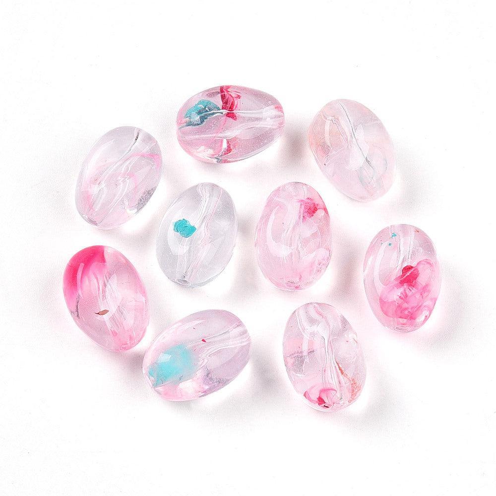 Acrylkralen Ovaal Pink / Blue 14mm - per 8 stuks kopie-Kralen-Kraaltjes van Renate