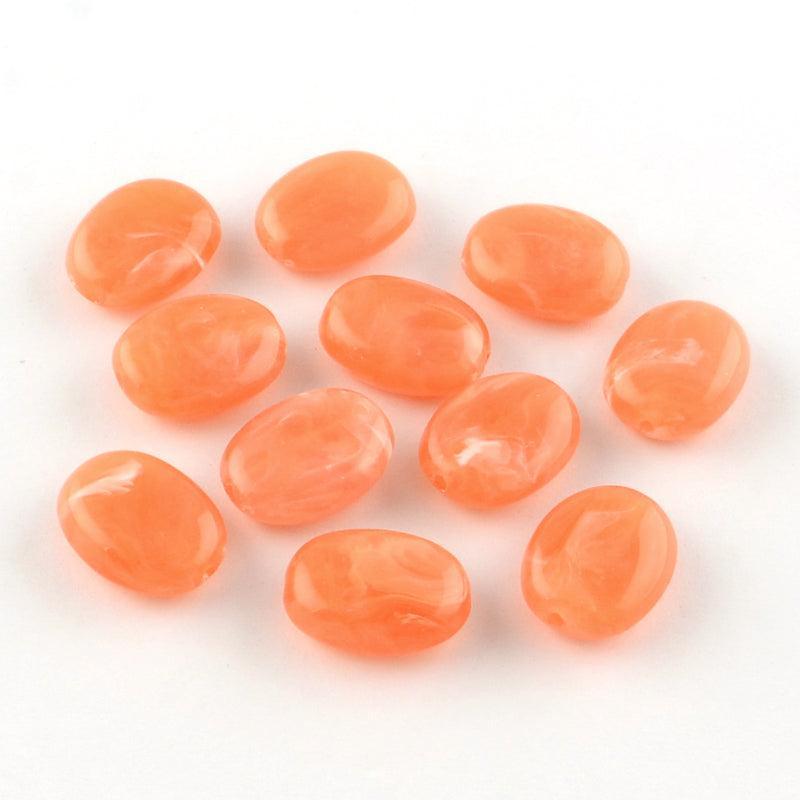 Acrylkralen Ovaal Zalm 19mm - per stuk-Kralen-Kraaltjes van Renate