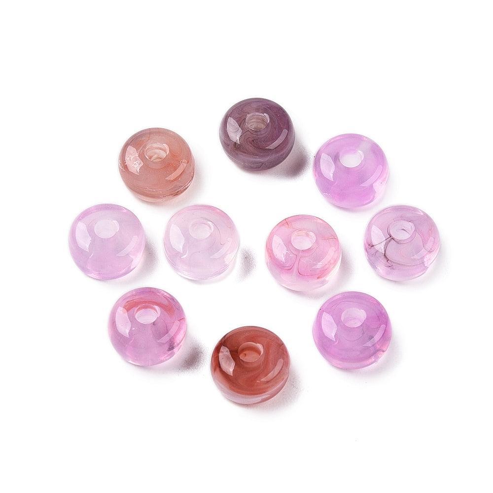 Acrylkralen Transparant Rondel Pruim 7x4.0mm - zakje (25 stuks)-Kralen-Kraaltjes van Renate