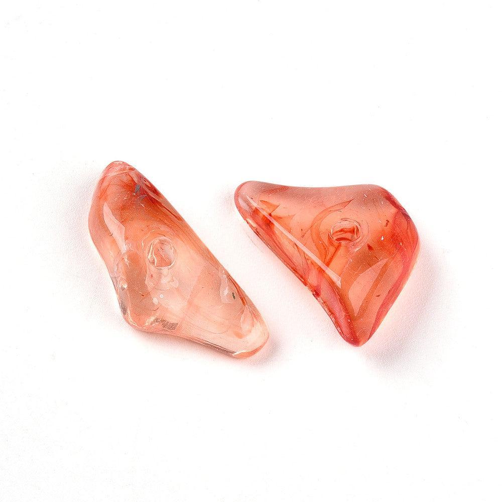 Acrylkralen Tweekleur Nugget Koraalrood 16mm - 10 stuks-Kralen-Kraaltjes van Renate