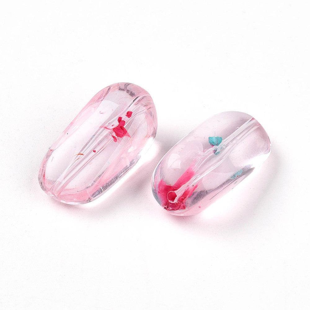 Acrylkralen Tweekleur Rechthoek Roze 23mm - per stuk-Kralen-Kraaltjes van Renate