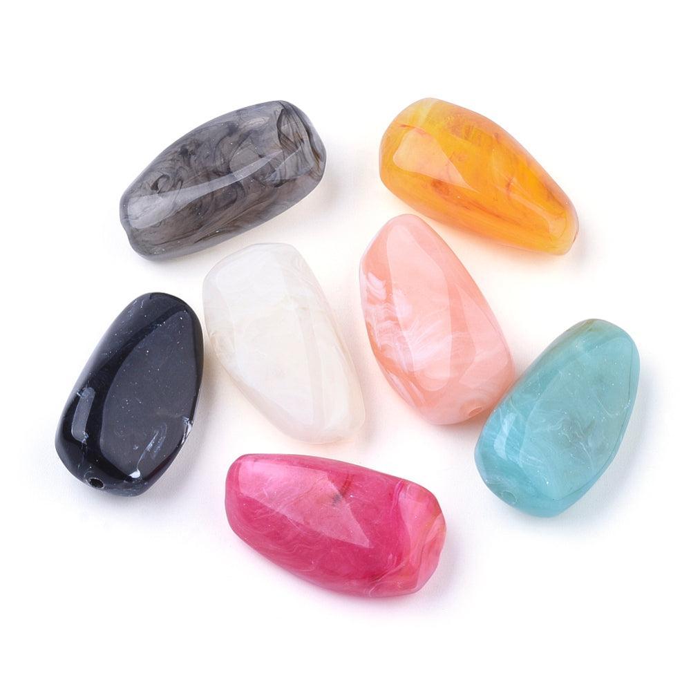 Acrylkralen imitatie edelsteen Nugget Multicolor 27,5mm - per stuk-Kralen-Kraaltjes van Renate