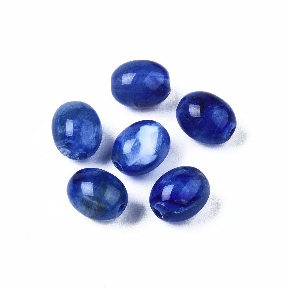 Acrylkralen imitatie edelsteen blauw 13mm - per 8 stuks-Kralen-Kraaltjes van Renate