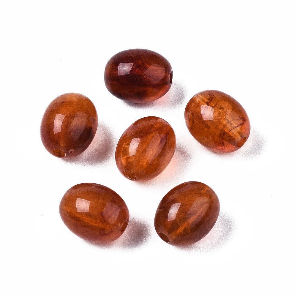 Acrylkralen imitatie edelsteen bruin 13mm - per 8 stuks-Kralen-Kraaltjes van Renate