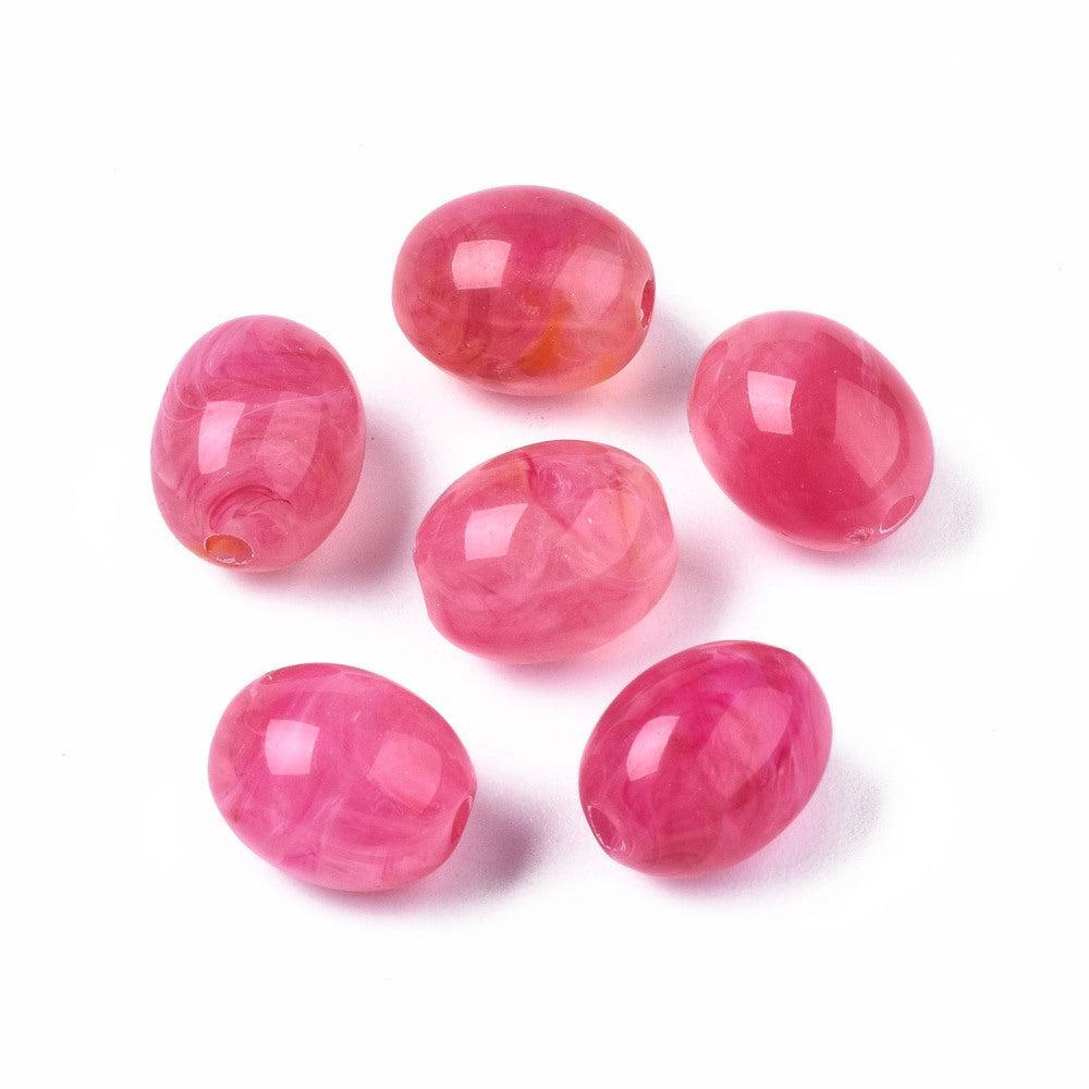 Acrylkralen imitatie edelsteen roze 13mm - per 8 stuks-Kralen-Kraaltjes van Renate