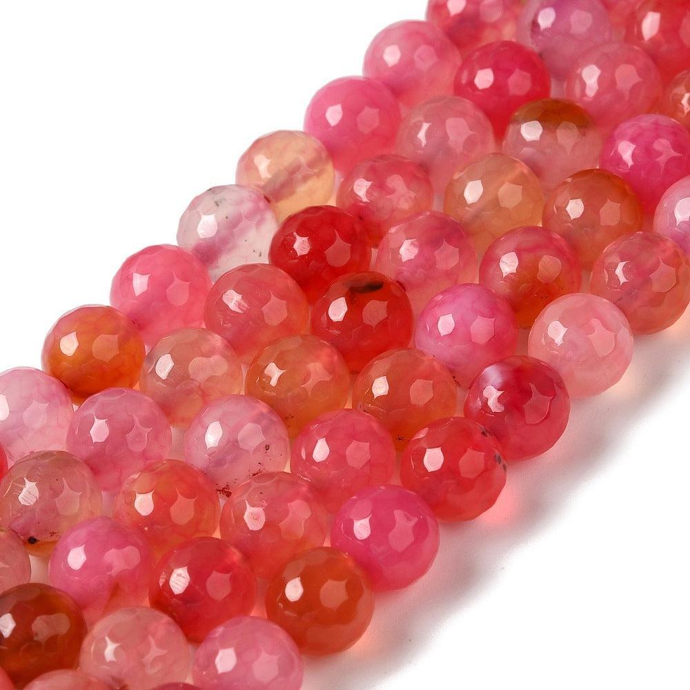 Agaat Dragon Veins facet Oranje Roze 8mm - per stuk-Kralen-Kraaltjes van Renate