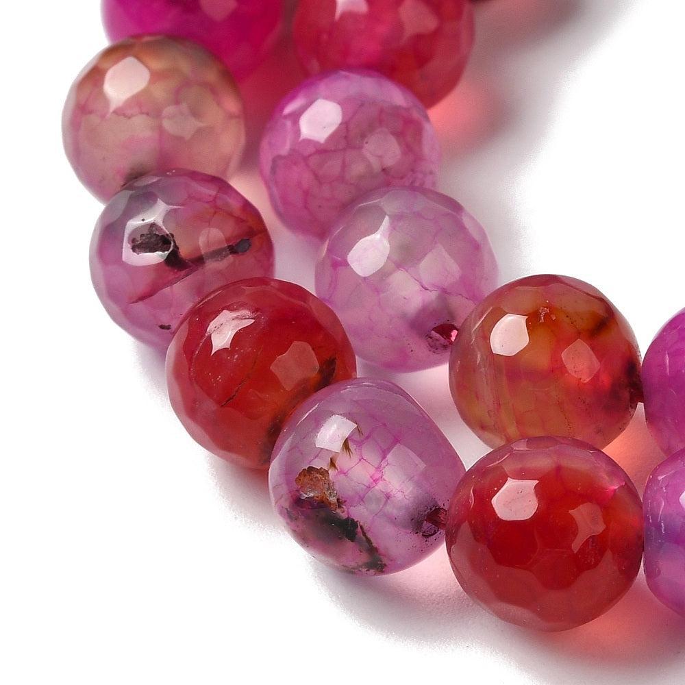 Agaat Dragon Veins facet Violet Roze 8mm - per stuk-Kralen-Kraaltjes van Renate