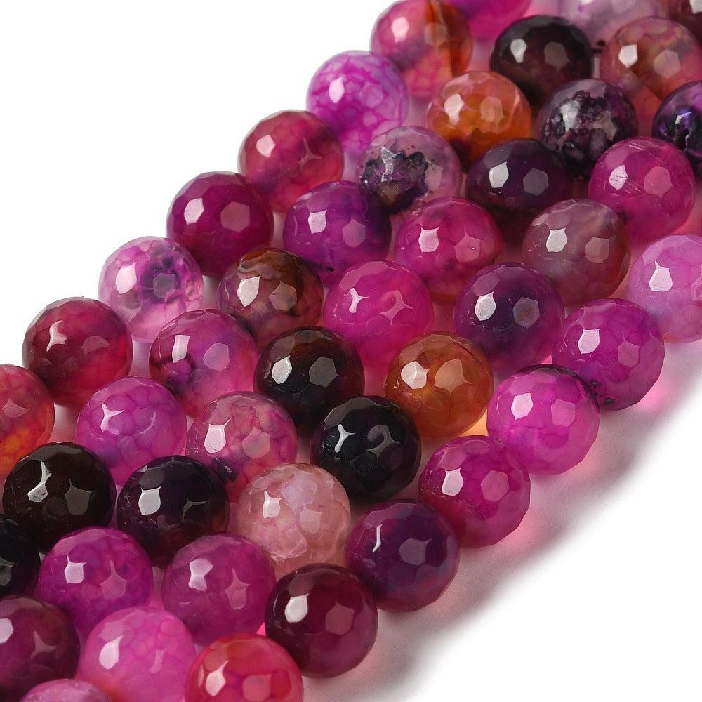 Agaat Dragon Veins facet Violet Roze 8mm - per stuk-Kralen-Kraaltjes van Renate