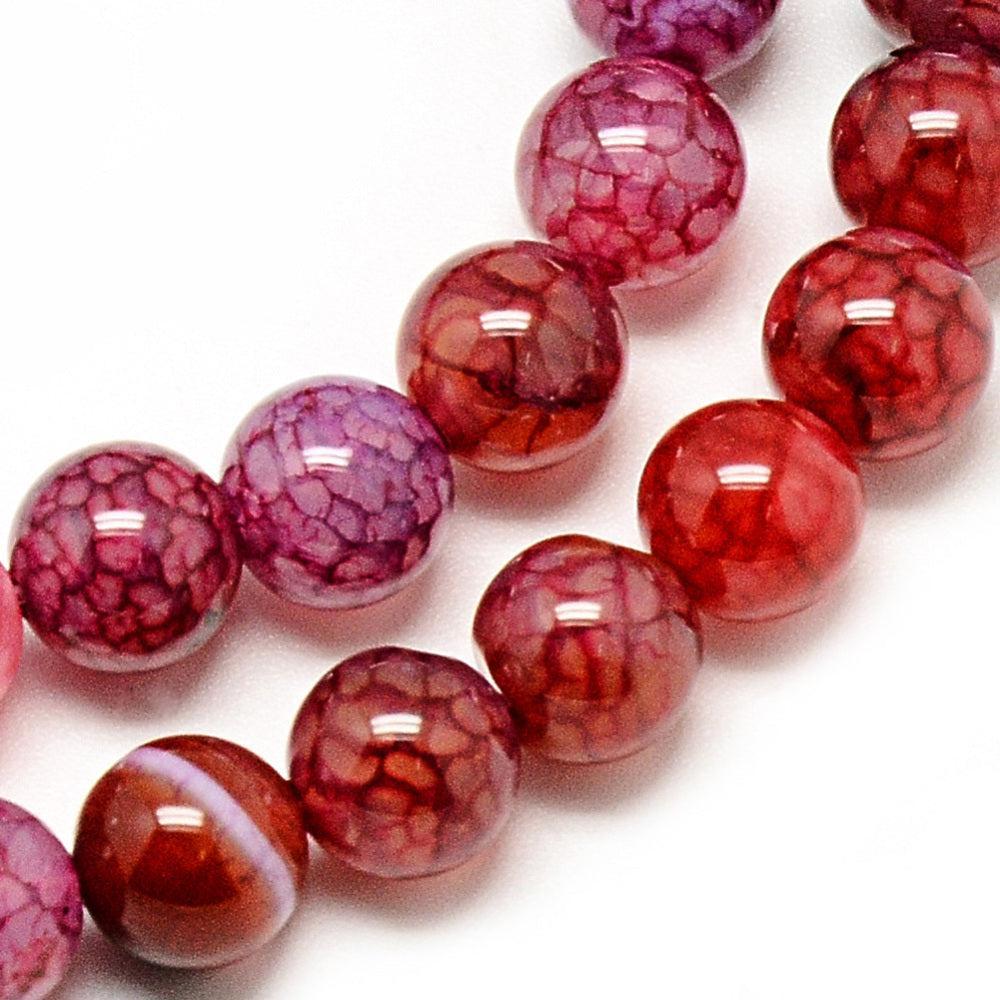Agaat Dragon Veins rond Crimson 8mm - per stuk-Kralen-Kraaltjes van Renate