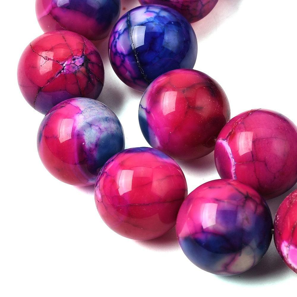Agaat Edelsteen Kraal Roze / Blauw 14mm - per stuk-Kralen-Kraaltjes van Renate