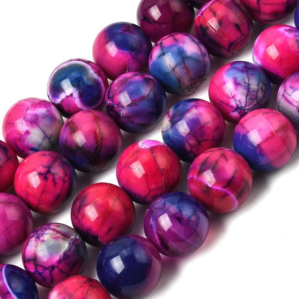 Agaat Edelsteen Kraal Roze / Blauw 14mm - per stuk-Kralen-Kraaltjes van Renate