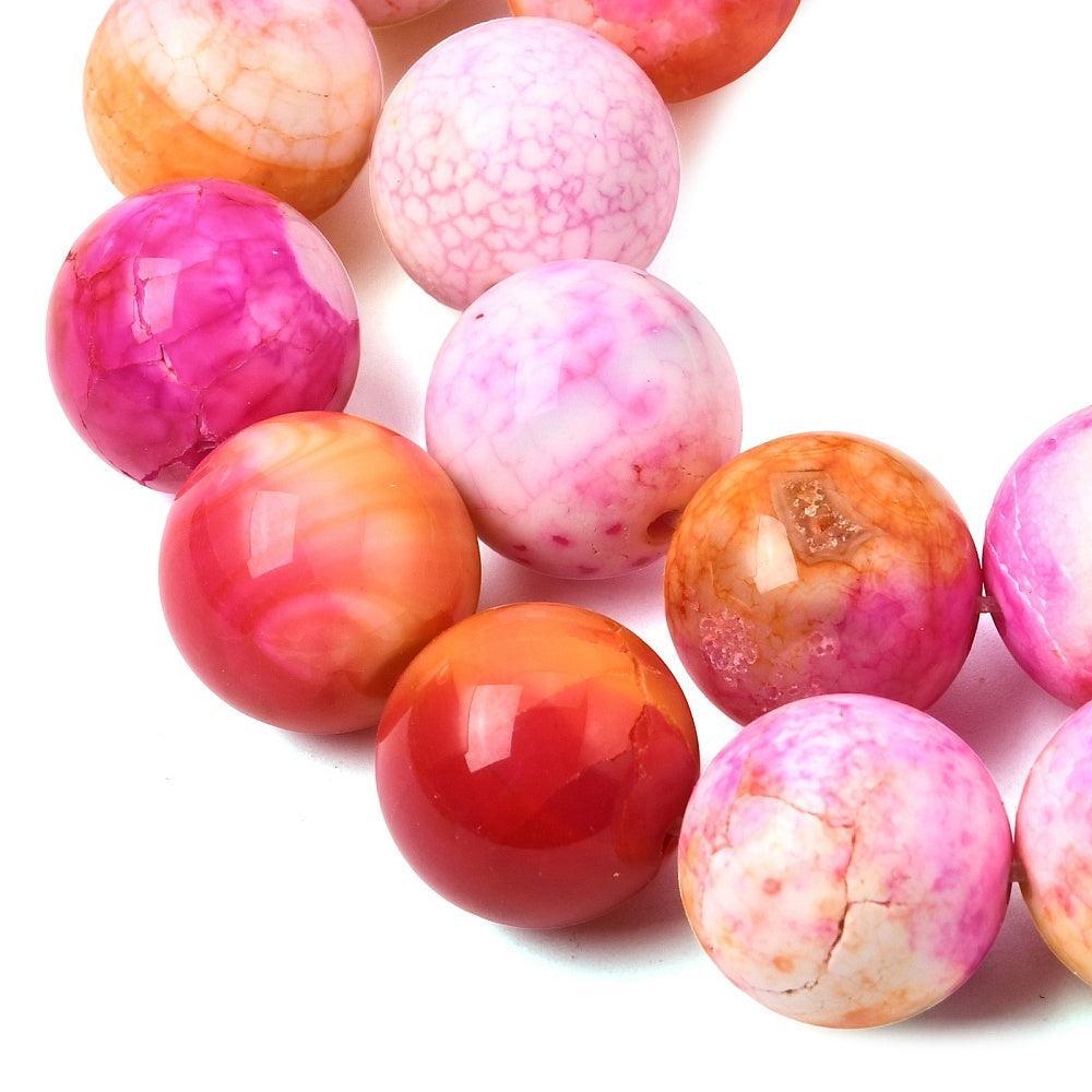 Agaat Edelsteen Kraal Roze / Oranje 14mm - per stuk-Kralen-Kraaltjes van Renate