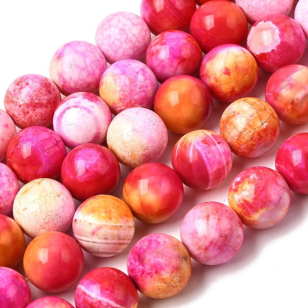 Agaat Edelsteen Kraal Roze / Oranje 14mm - per stuk-Kralen-Kraaltjes van Renate