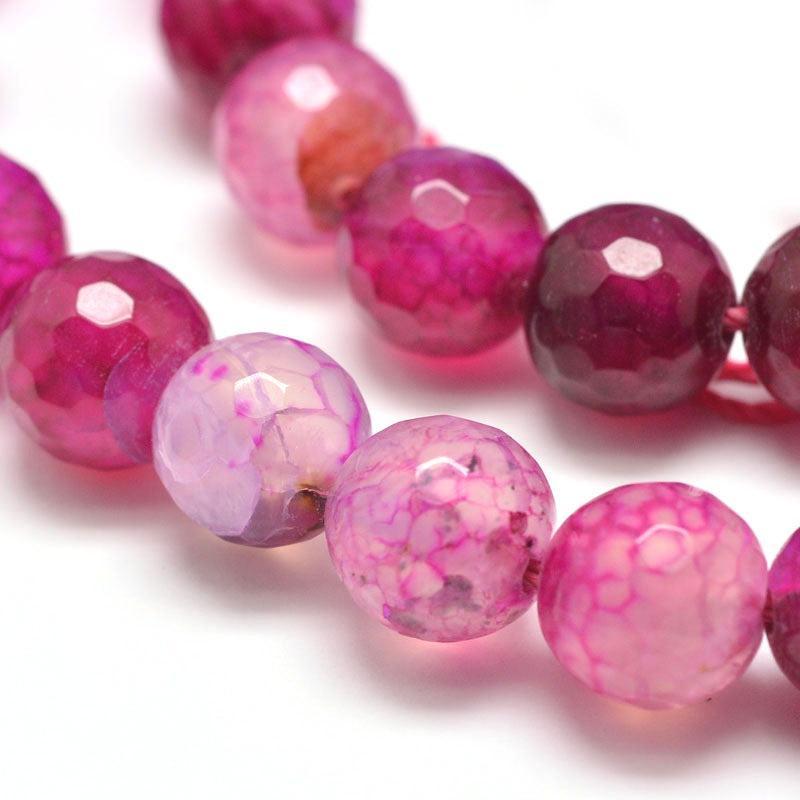 Agaat Striped facet Roze 8mm - per stuk-Kralen-Kraaltjes van Renate