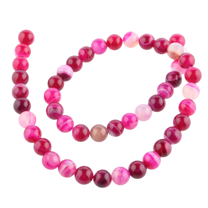 Agaat Striped rond Deep Pink 8mm - per stuk-Kralen-Kraaltjes van Renate