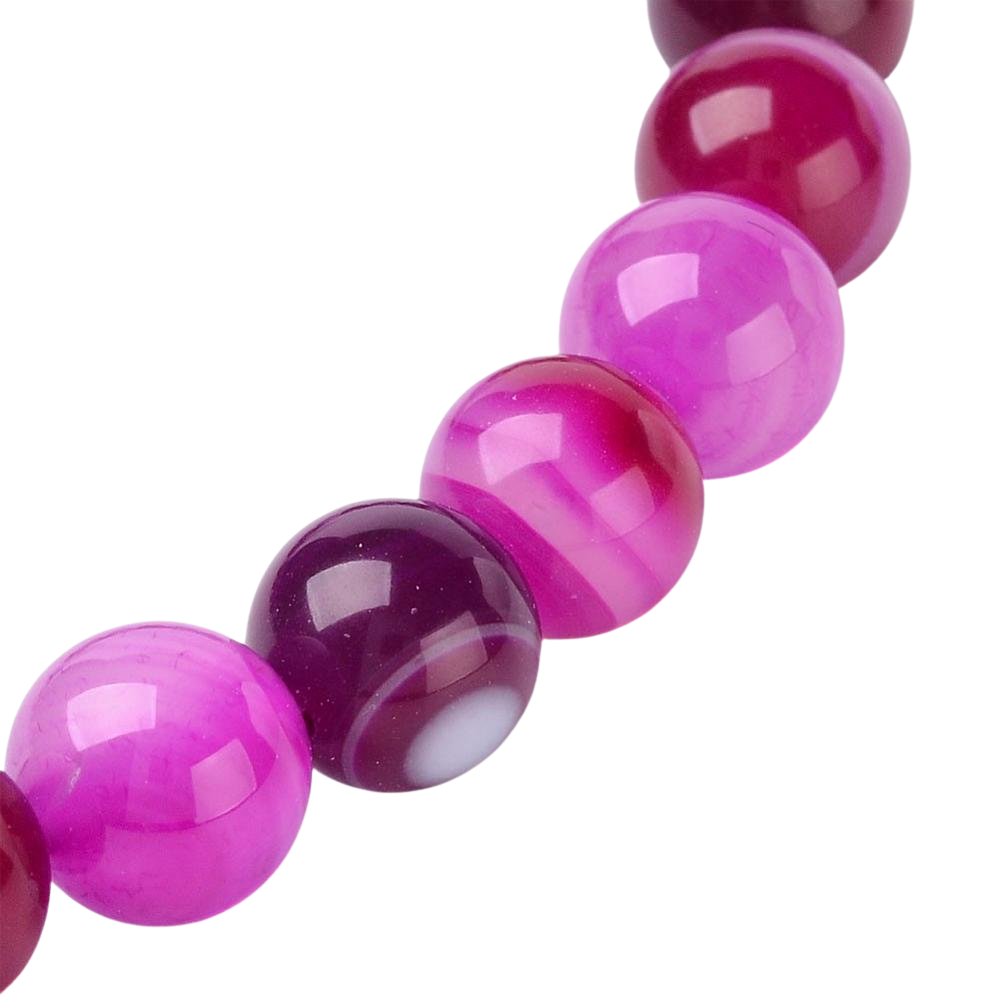 Agaat Striped rond Fuchsia 8mm - per stuk-Kralen-Kraaltjes van Renate
