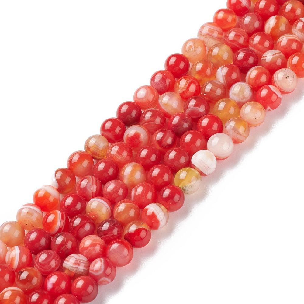 Agaat Striped rond Oranje 8mm - per stuk-Kralen-Kraaltjes van Renate