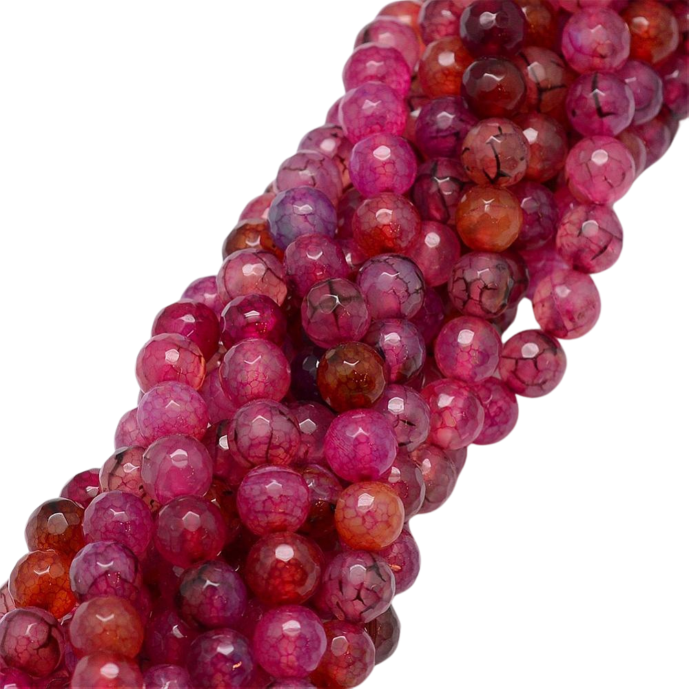 Agaat facet Violet Roze 8mm - per stuk-Kralen-Kraaltjes van Renate