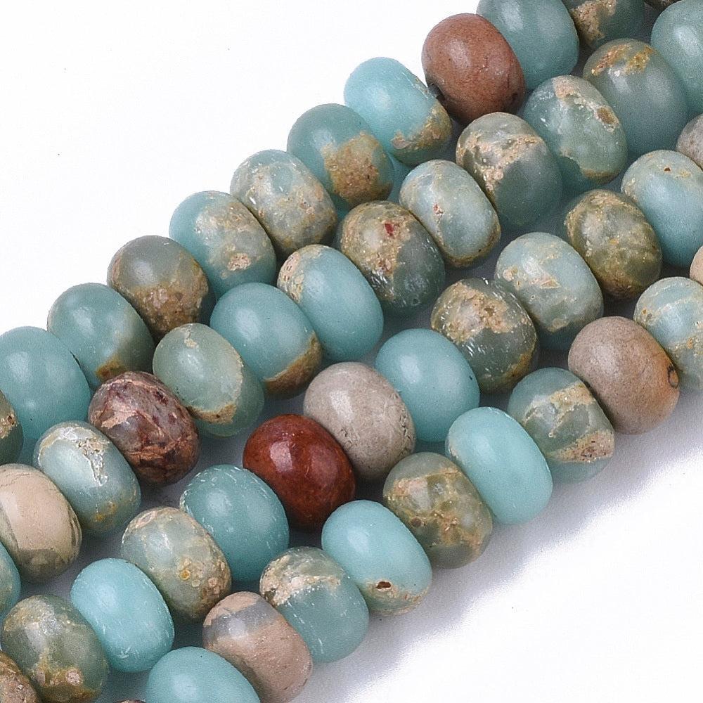 Aqua Terra Jaspis Kralen Rondel Lichtblauw 6mm - 15 stuks-Kraaltjes van Renate