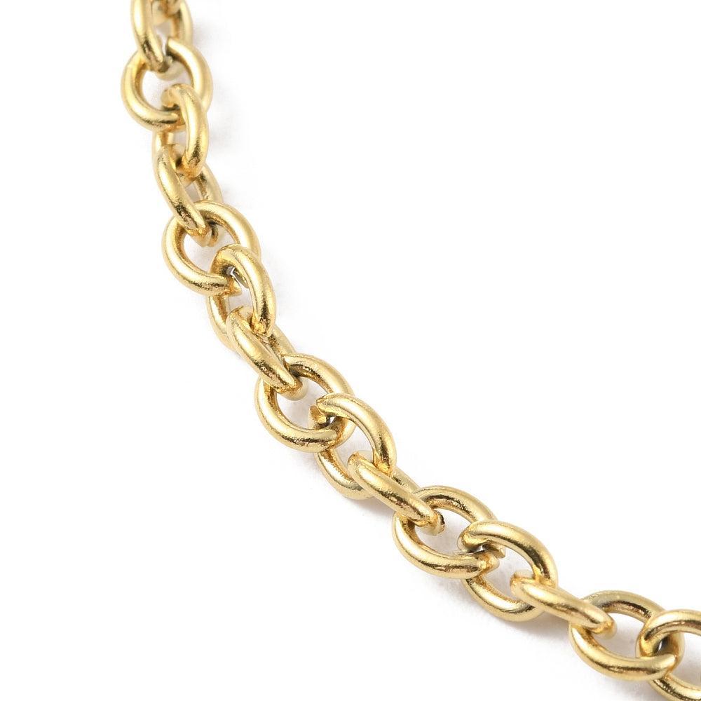 Armband Kabelketting Goud IP RVS 16.5cm - per stuk-Ketting-Kraaltjes van Renate