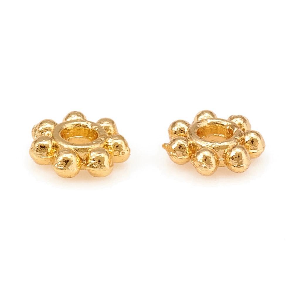 Bali bead spacer metallook goud 4x1mm - per stuk-bedels-Kraaltjes van Renate