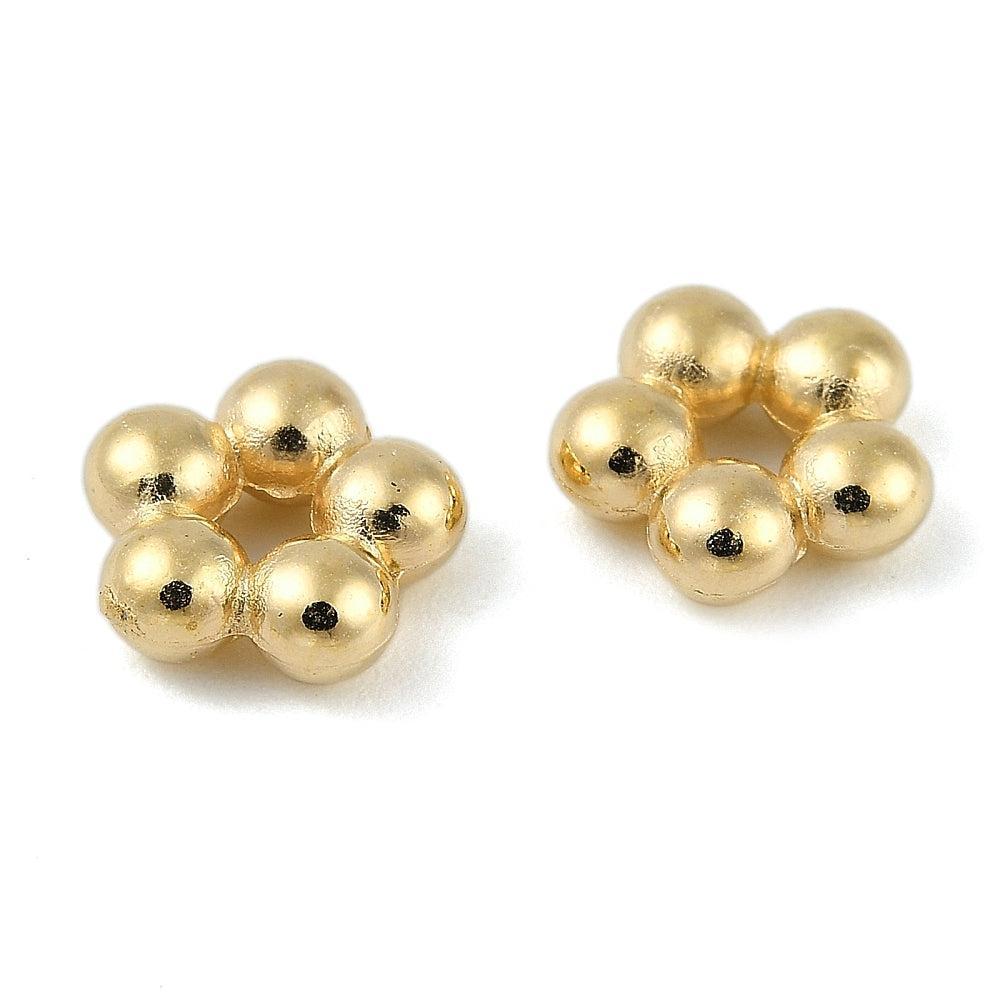 Bali bead spacer metallook goud 7,5x8mm - 25 stuks-bedels-Kraaltjes van Renate