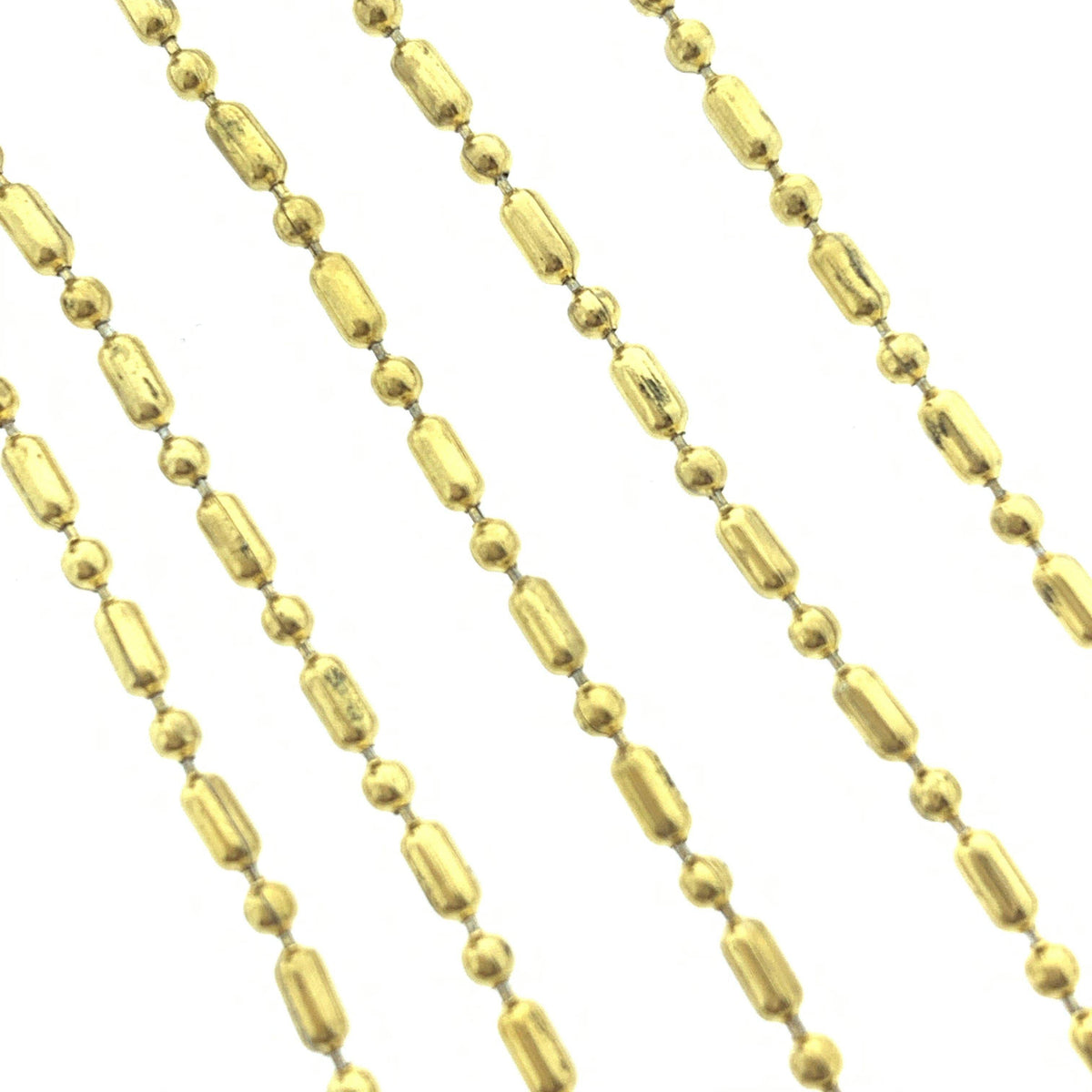 Ball chain RVS goud 1,6mm - per 10cm-Kraaltjes van Renate