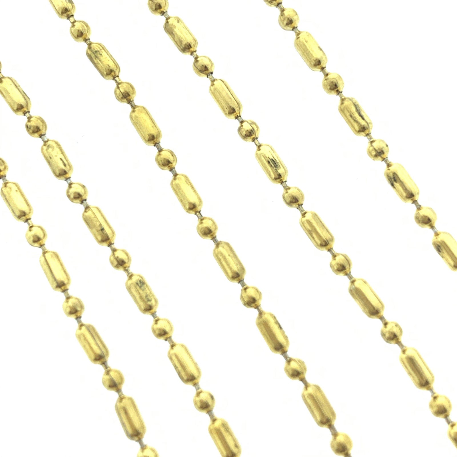 Ball chain RVS goud 1,6mm - per 10cm-Kraaltjes van Renate