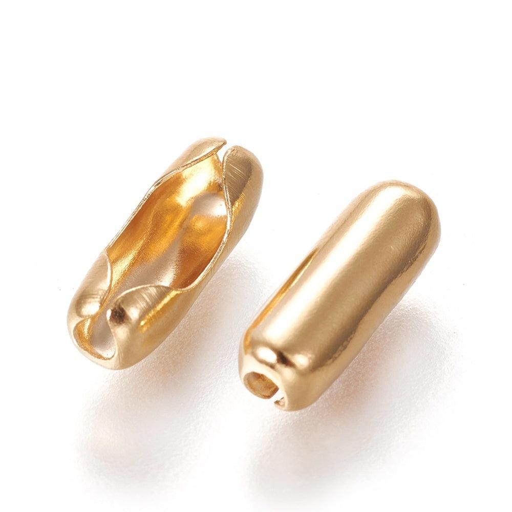 Ball chain slotje 18K Gold Plated 11x4mm - per stuk-Kraaltjes van Renate