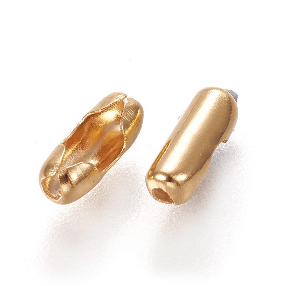 Ball chain slotje 18K Gold Plated 7x3mm - per stuk-Kraaltjes van Renate