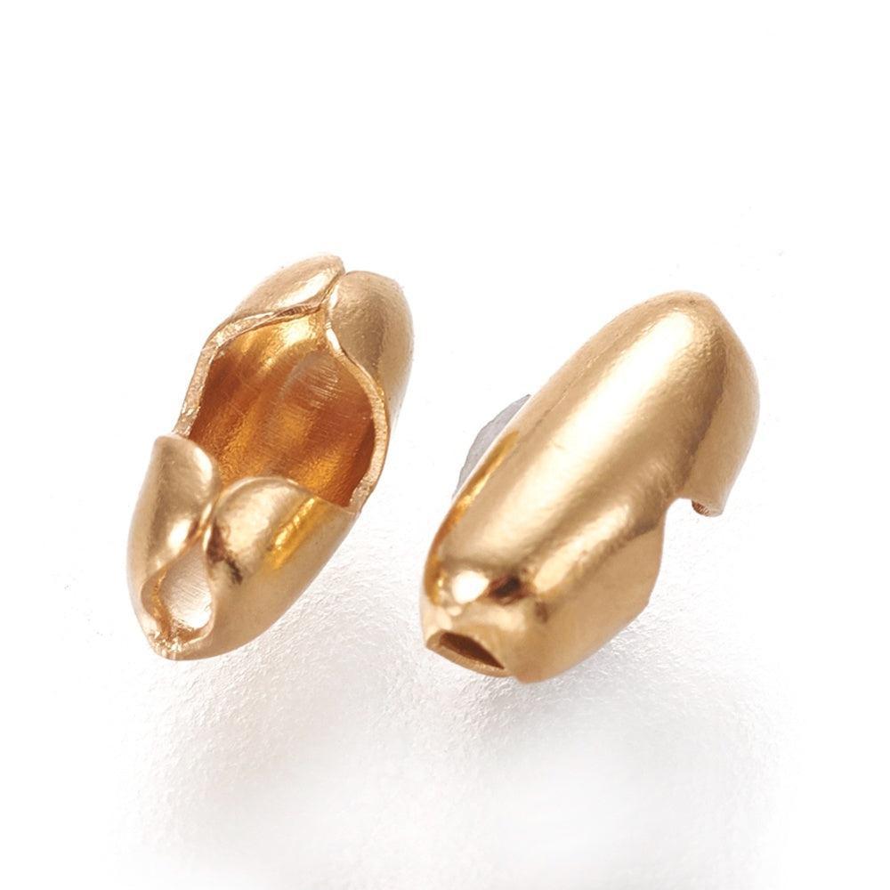 Ball chain slotje 18K Gold Plated 5x2mm - per stuk-Kraaltjes van Renate