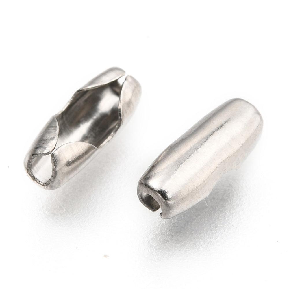 Ball chain slotje RVS zilver 9x3.5mm - per stuk-Kraaltjes van Renate