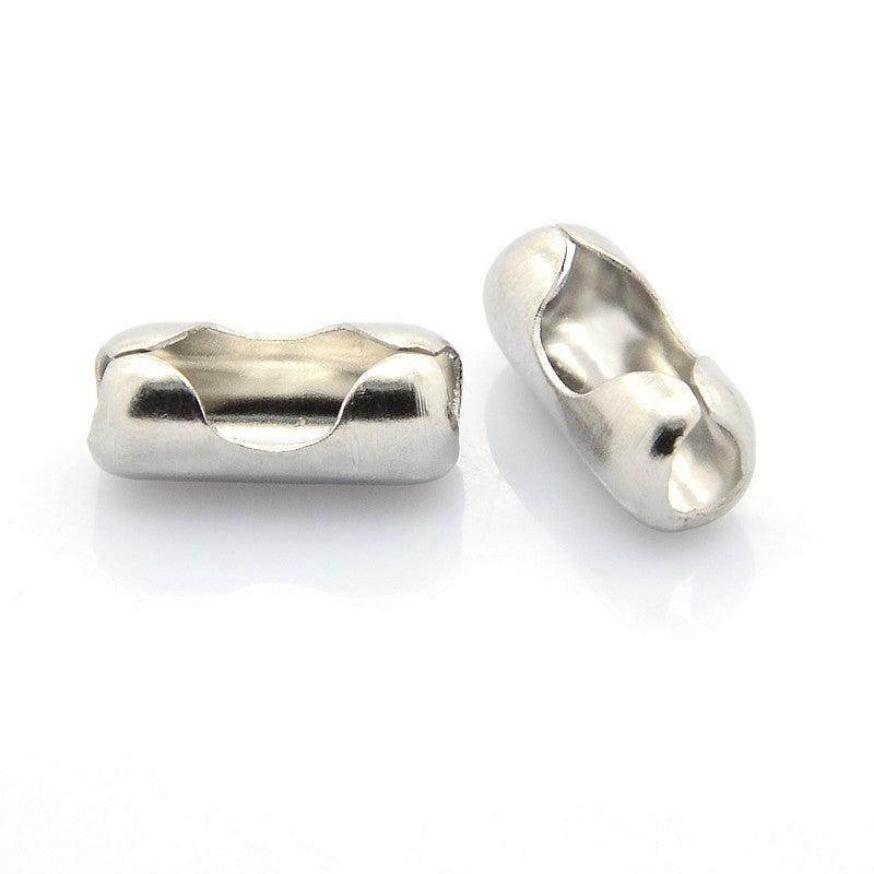Ball chain slotje RVS zilver 6x2mm - per stuk-Kraaltjes van Renate