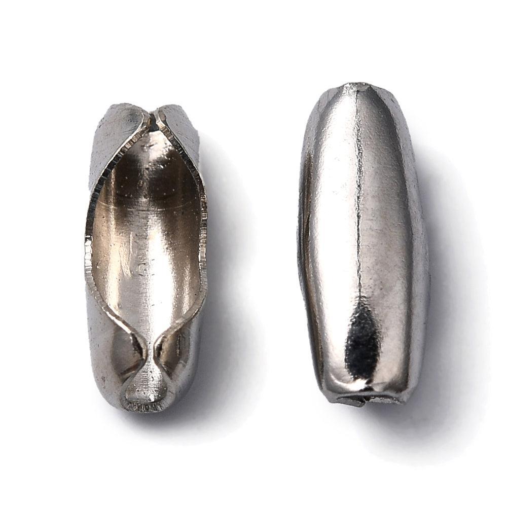 Ball chain slotje zilver 7.5x2.5mm - per 4 stuks-Kraaltjes van Renate