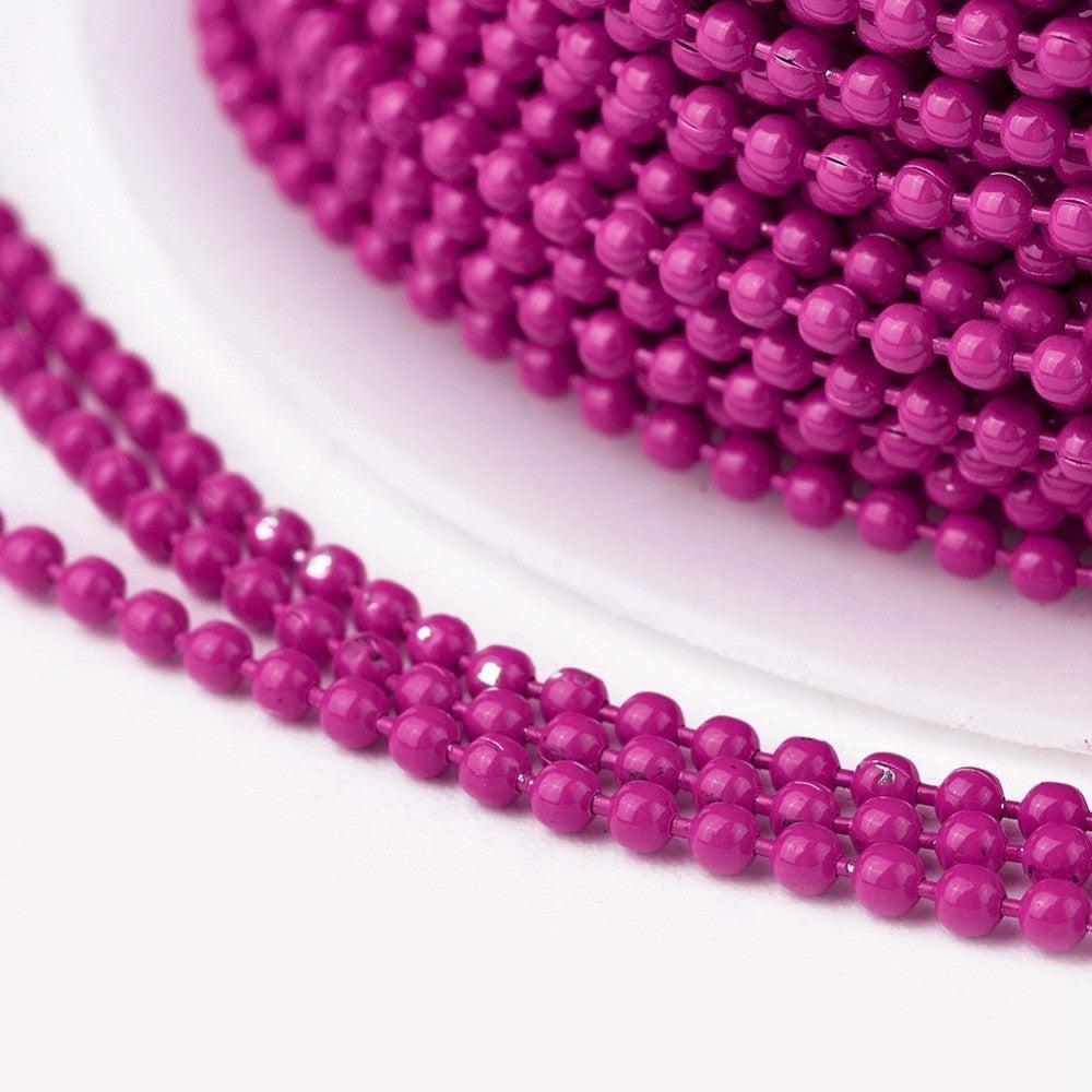 Ballchain DeepPink 1,5mm - per meter-ketting-Kraaltjes van Renate